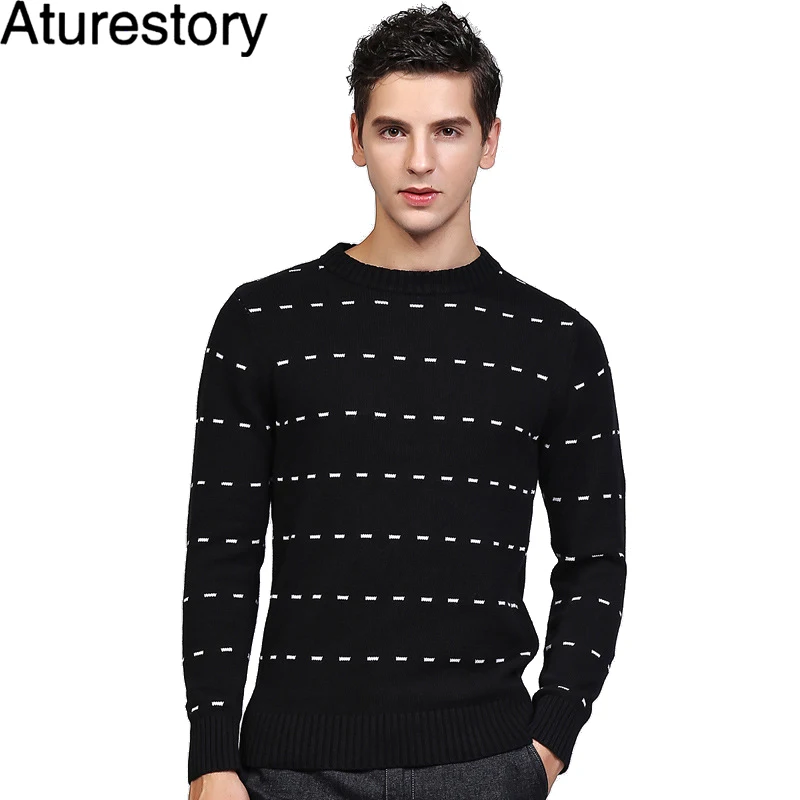 Aturestory Autumn Winter 100% Cotton Sweater Men Long Warm