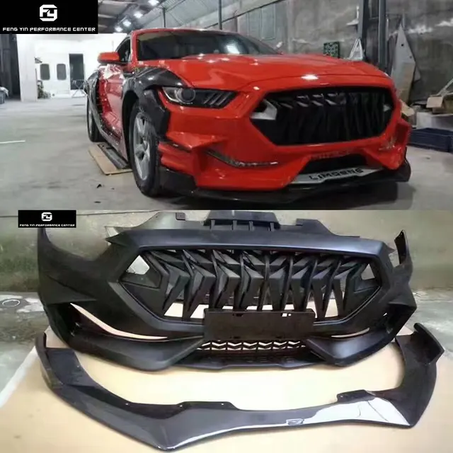 Wide Car Body Kit Frp Unpainted Front Bumper Carbon Fiber Front Lip