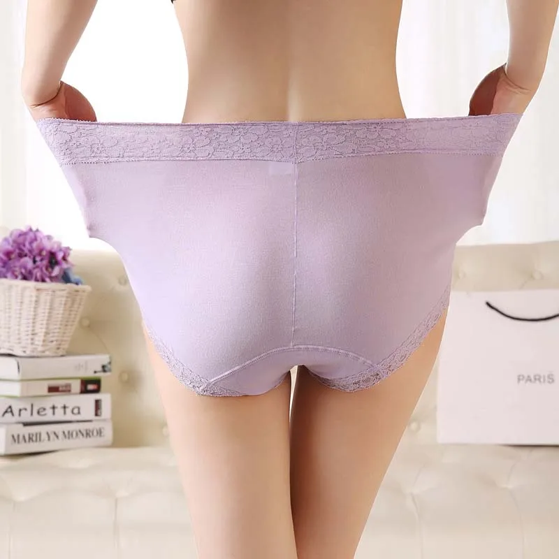 Queenral Seamless Briefs Panties Underwear Women Lingerie Female Plus Size M L XL XXL XXXL 4XL Cotton High Waist Panties        5