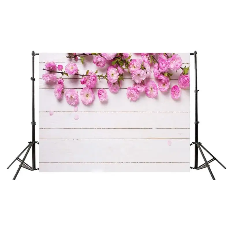 

ALLOYSEED Flowers Wood Board Waterproof Vinyl Digital Photography Background Screen 150x90cm Photo Studio Backdrop Cloth Props