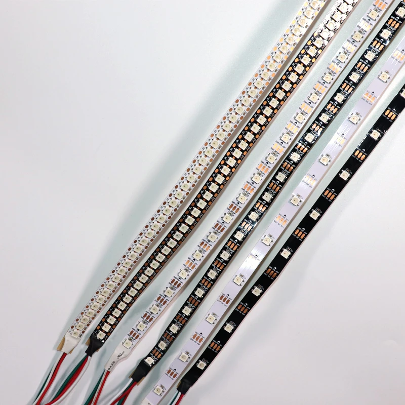 

DC5V WS2812B 1m/4m/5m 30/60/74/96/144 pixels/leds/m Smart led pixel strip,Black/White PCB,WS2812 IC;WS2812B/M,IP30/IP65/IP67