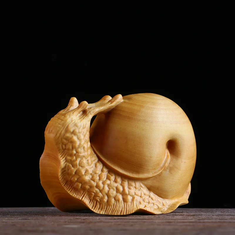 

Solid wood lovely cute cartoon snail Snail Figurine Miniature Decor Fairy Garden Doll house Ornament Model Toy for Kids