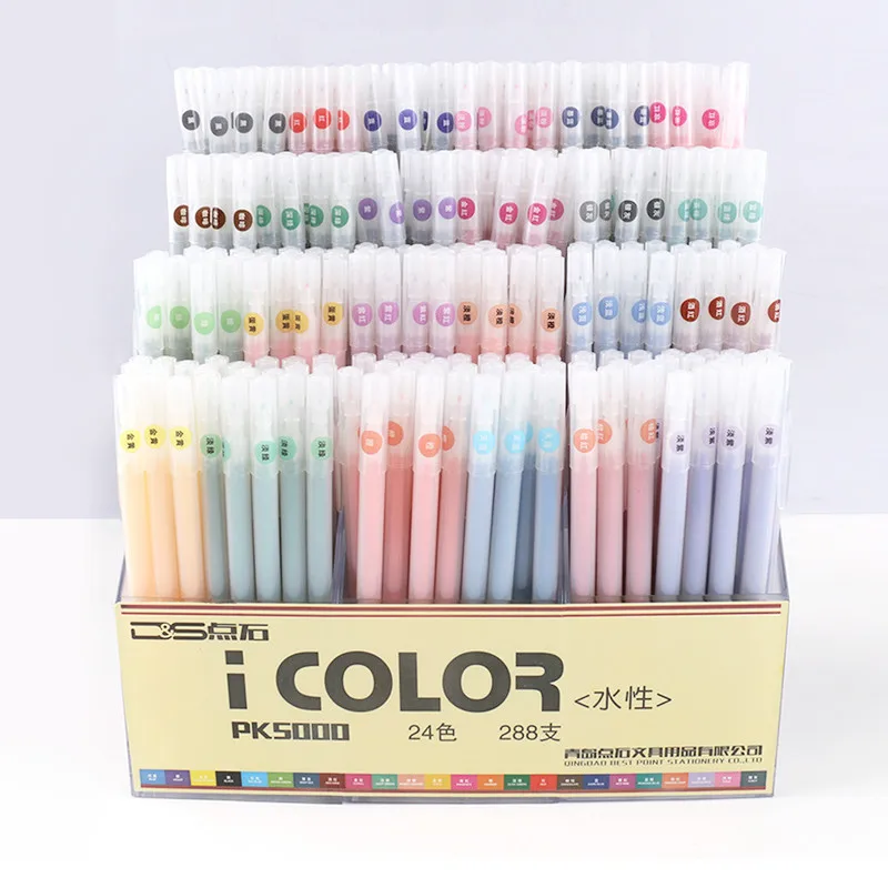 

12/24/36 Colors Fiber Art Marker Pen Watercolor Water Based 0.3MM Fine Pen Painting Brush Drawing School Supplies