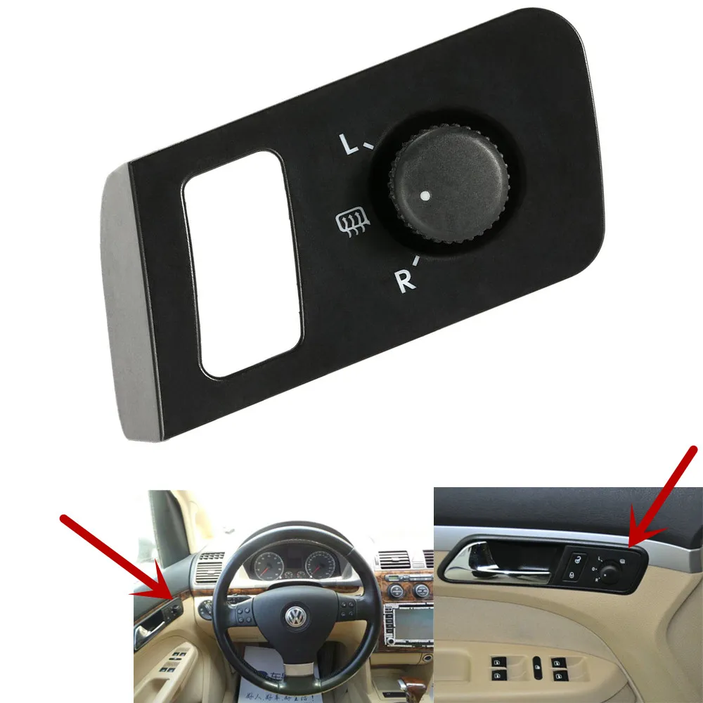 Car Side Rear View Mirror Switch Adjust Knob With Heat OEM For VW