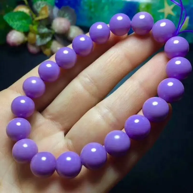 

Natural Phosphosiderite Purple Gemstone Bracelet AAA 9.8-8.5mm Free Shipping