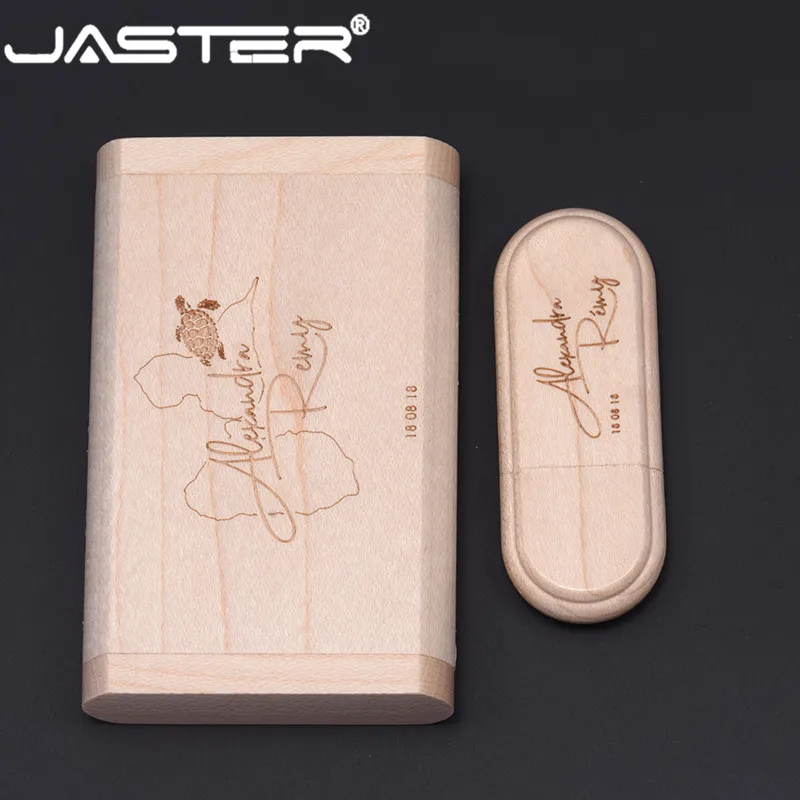 JASTER(более 10 шт. бесплатный логотип) USB 2,0 накопитель 4 ГБ 8 ГБ 16 ГБ 32 ГБ 64 ГБ Usb флеш-накопитель карта памяти Дерево Usb+ коробка свадебный подарок