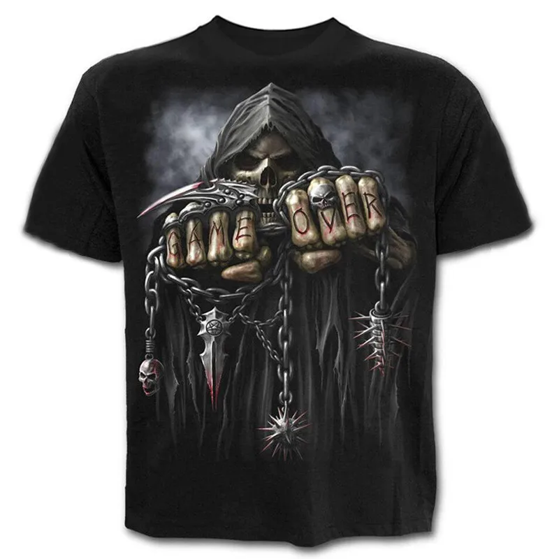 3D Skulls Tee Shirt Men/women Funny T shirts Short Sleeve Skull Tshirt