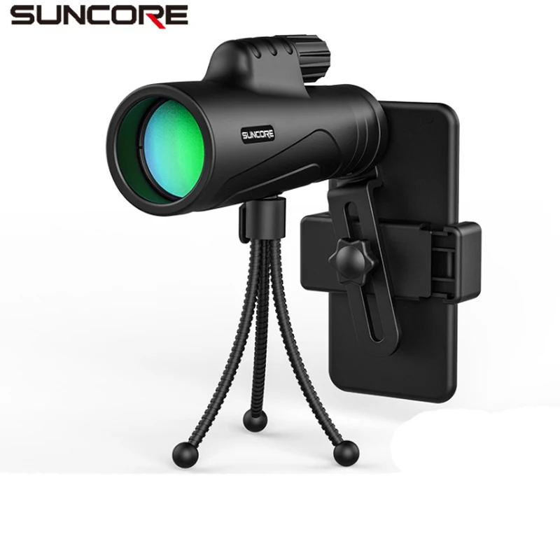 Монокулярный телескоп SUNCORE 10X42/12X42 высокомощный монокулярный прицел со штативом водонепроницаемый BAK4 призма FMC объектив для охоты