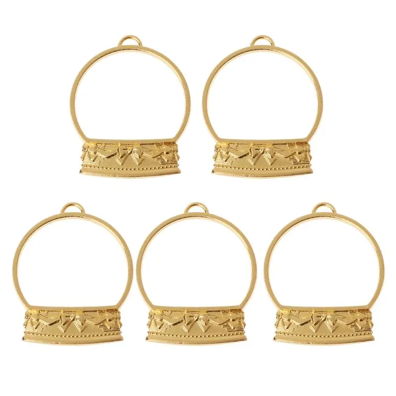 

5Pcs Crystal Ball Resin Frame Bezels Setting Blank Pendant Resin Jewelry Making
