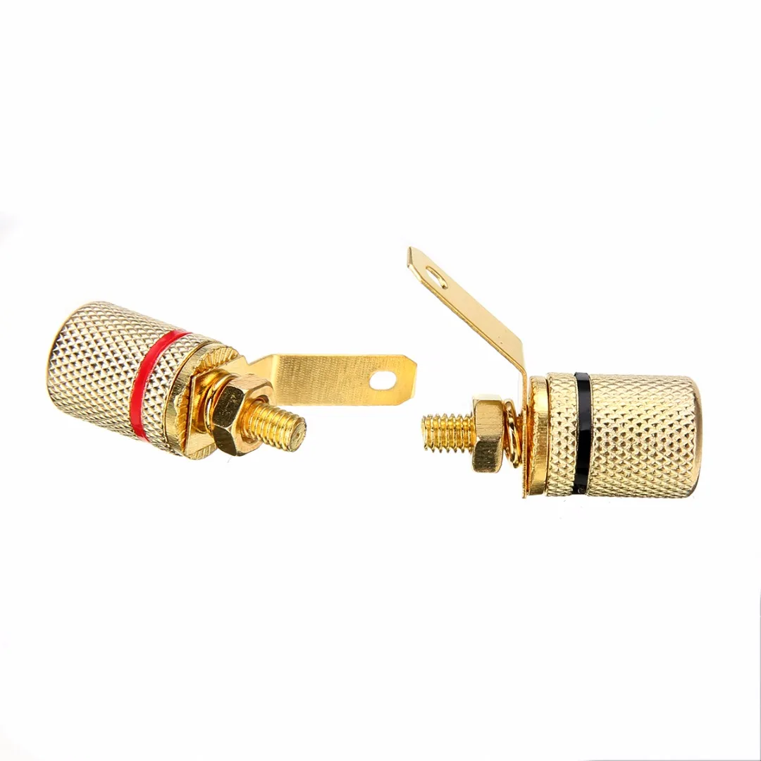 10pcs Gold Plated Audio Connector Terminal Mayitr Binding Post Speaker Amplifier 4mm Dia. Banana Plug Jack 25*11mm
