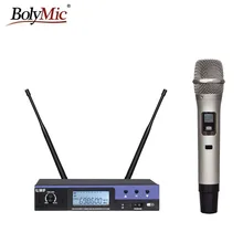 Bolymic UHF True Diversi микрофон 100 каналов Беспроводная динамическая микрофонная система