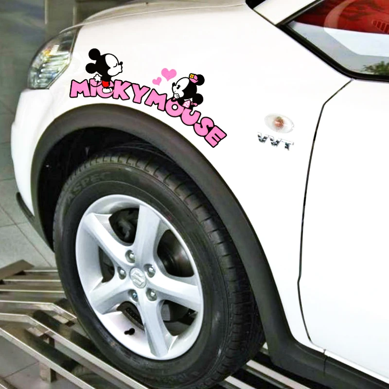 Etie украшение автомобиля мультфильм Веселый Микки Маус наклейка с Минни Наклейка для Toyota Proda Corolla 2014 Auris Camry Verso Hilux Tundra