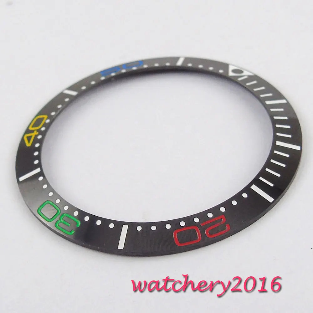 New 38mm Parnis black New Titanium ceramic bezel insert for 40mm submariner mens watch High quality Repair watches for Parts