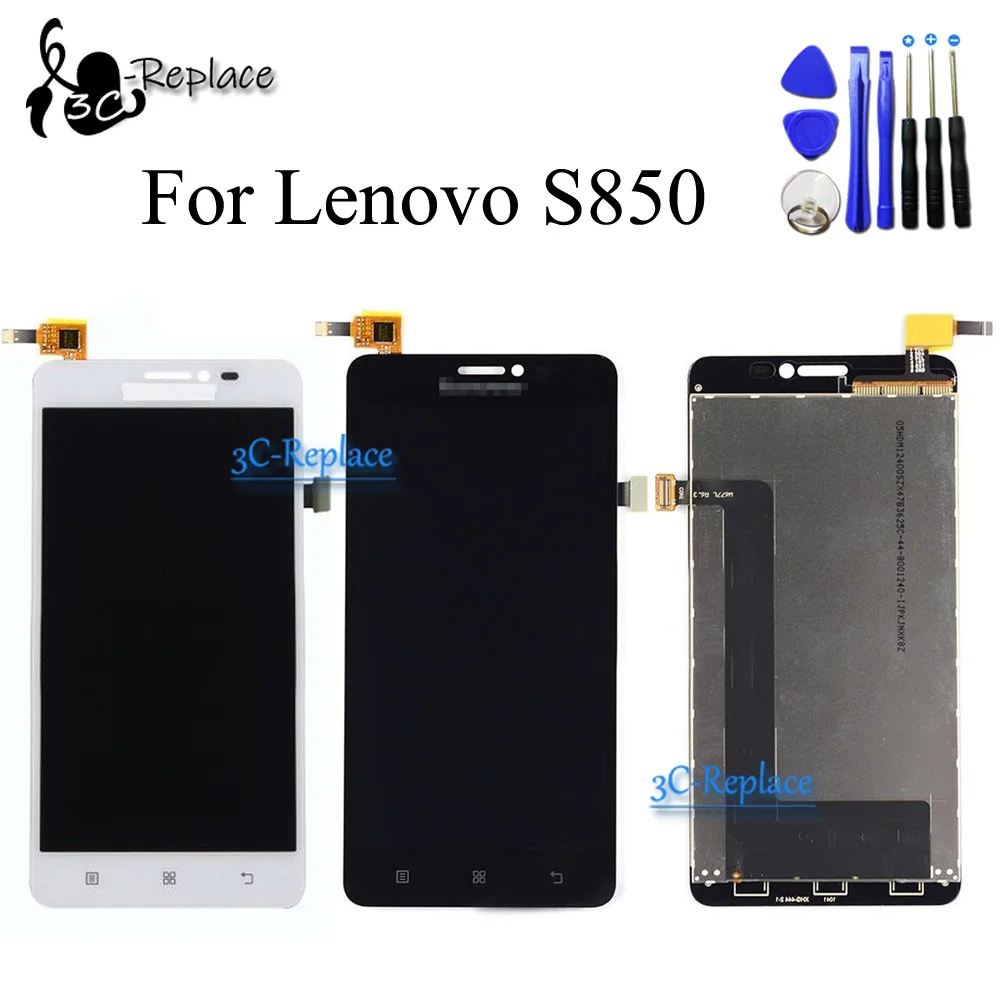 100% протестированный белый/черный 5 0 дюймов для Lenovo S850 S850T S850E ЖК-дисплей с