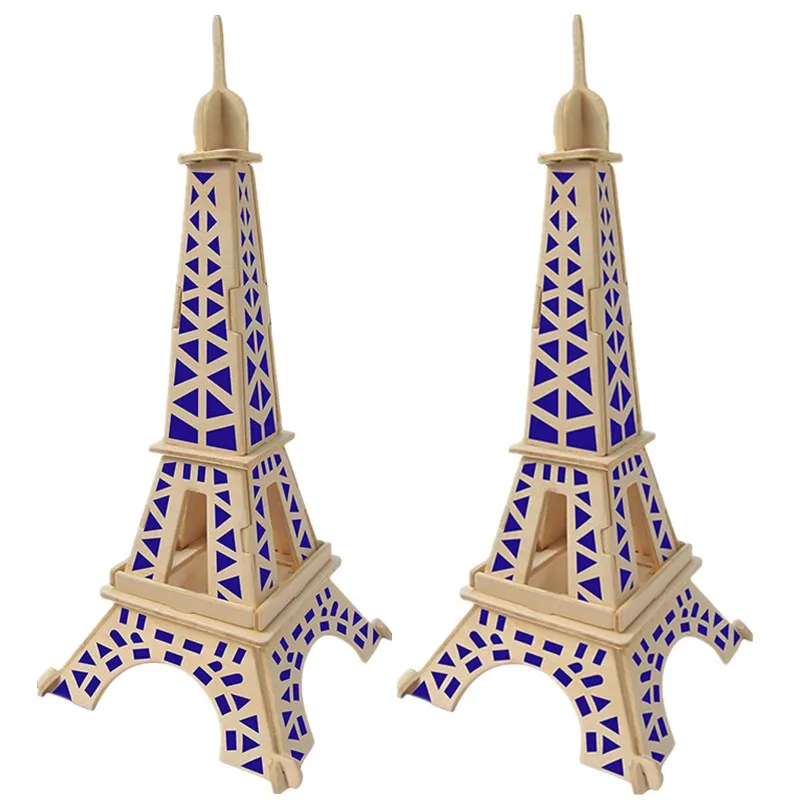 

Children's wooden stitching toys ，Eiffel Tower model， Exercise children's ability to use their hands and brains