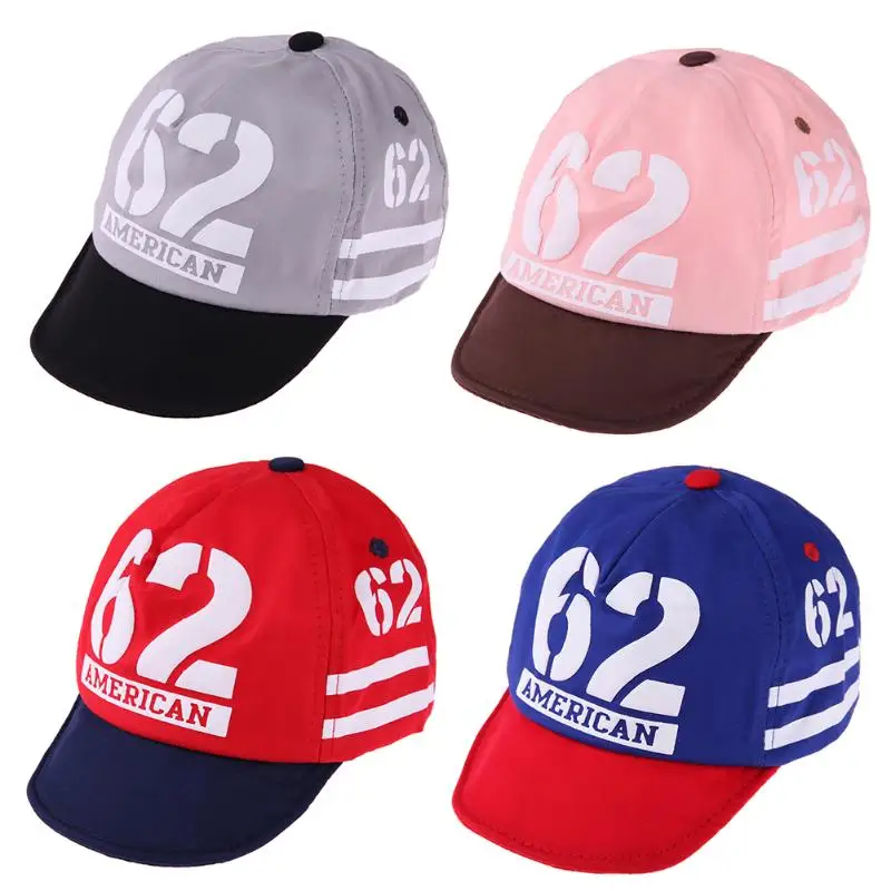 

Bright Cartoon Korean Cotton Letters Print Baby Hats Spring Summer Adjustable Strap Baby Baseball Hat Soft Brim Casual Caps