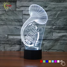 Инструмент саксофон форма 7 цветов Изменение 3D лампа домашний Декор светодиодный ночник USB СВЕТОДИОДНЫЙ светильник для классических любителей музыки подарок