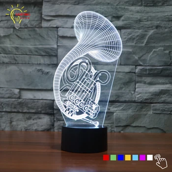 

Instrument Saxophone Shape 7 Color Changing 3D Lamp Home Decor LED Night Light USB LED Lighting for Classical Music Lovers Gift