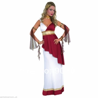 

FREE SHIPPING zy390 Ladies Roman Empress Greek Goddess Toga Fancy Dress Costume
