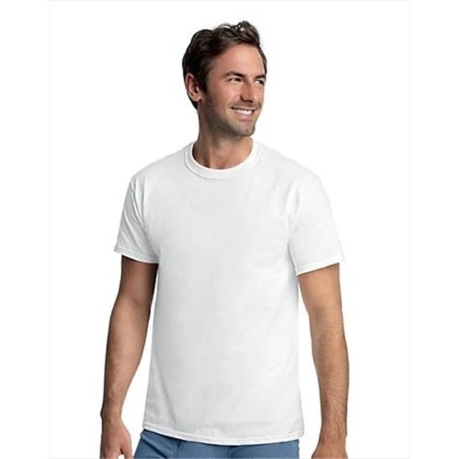 Hanes 7870W3B Classics Men Traditional Fit Comfortsoft Tagless Crewneck Undershirt 2X-4X 3-Pack 3XL White