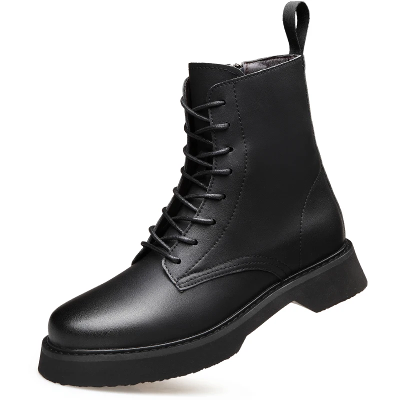 Chaussures Bottes Cuir Top Bottine Da0125 Moto Pour Confortables En Mouton De Printemps Noir 1 Peau Articles Automne Chaussants Haute Hommes T15ucFJ3lK