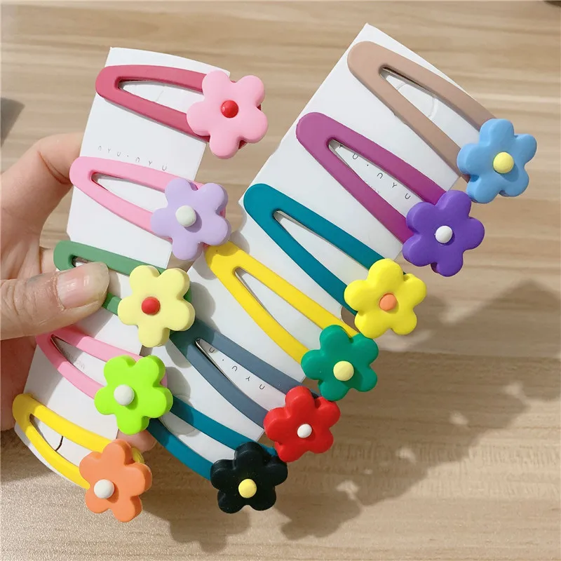 

Girl Hair Accessories Hairpin Floral Candy Color Bang Clip Bob Pin