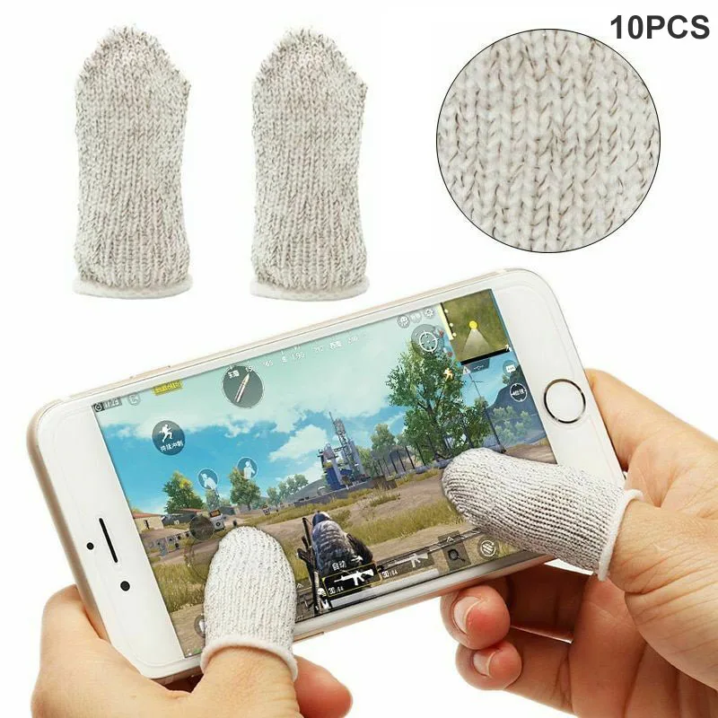  10Pcs Mobile Finger Sleeve Sensitive Game Controller Sweatproof Aim Keys for PUBG Dropshipping