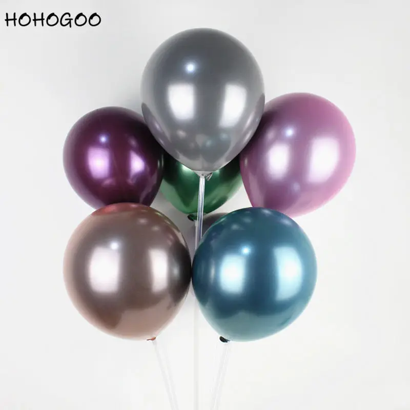 Hohogoo 10 шт./компл. дюймов двойной Слои металлические жемчужные латексные шары