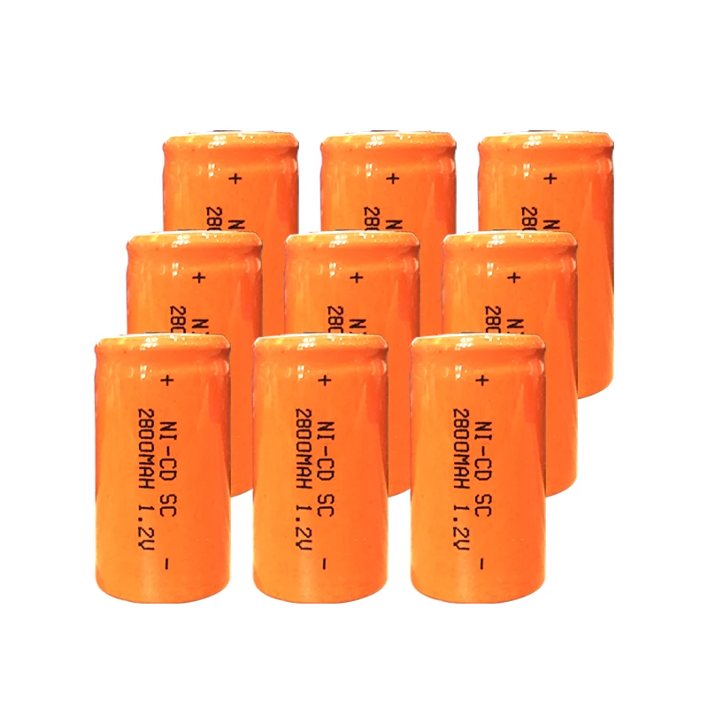 

10Pcs OOLAPR 2800mah Sub C SC 4/5sc 1.2V nicd Rechargeable Battery Flat Top With Tabs For Shaves And Emergency Lighting Radios