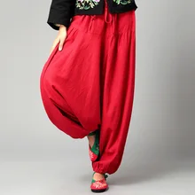 Осень дизайн, натуральный хлопок лен вилка Досуг harlan мешковатые брюки, хип-хоп отдых брюки для путешествий