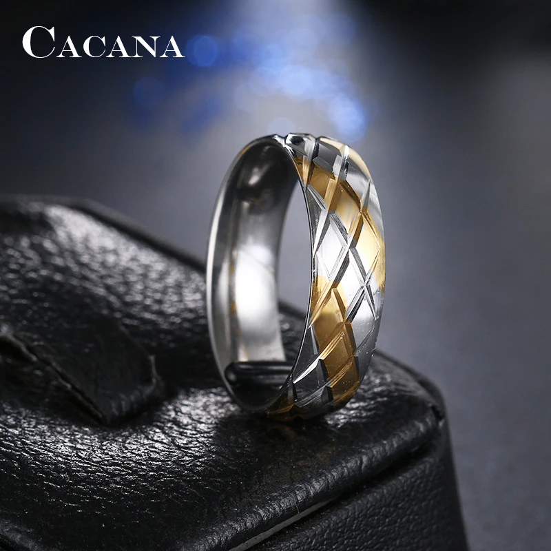 CACANA Stainless Steel Rings For Women Pineapple Exterior Personalized custom Fashion Jewelry Wholesale NO.R74