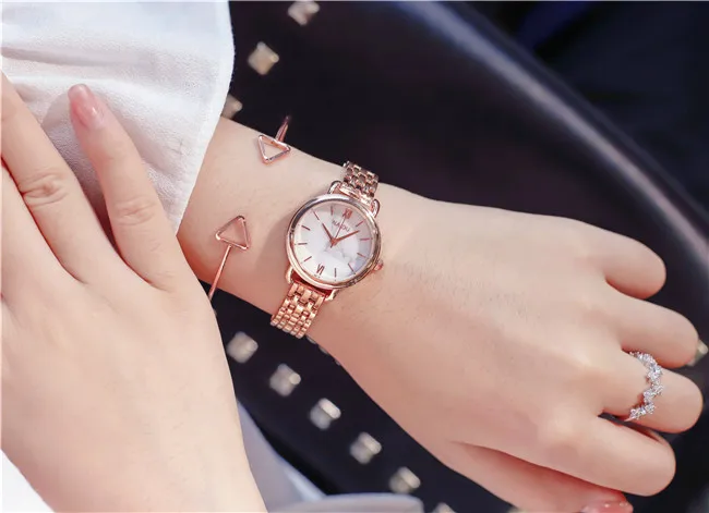 Новинка, роскошные часы с браслетом из нержавеющей стали, модные женские часы с мраморным дизайном, женские часы, женские часы - Цвет: Gold 2