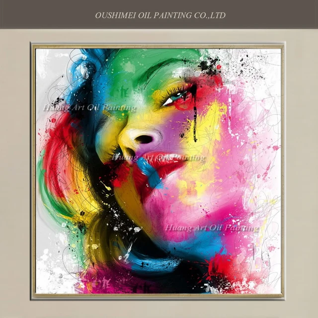 new hand painted oil painting home wall decor hand character