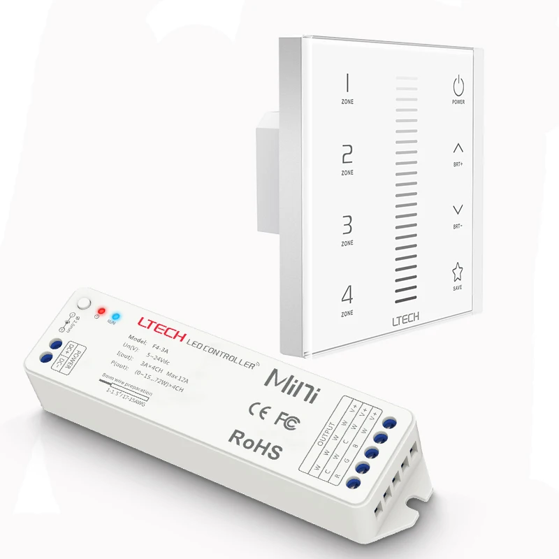 Новый светодиодный диммер 220 в 2 4 ГГц RF и DMX многофункциональная стеклянная