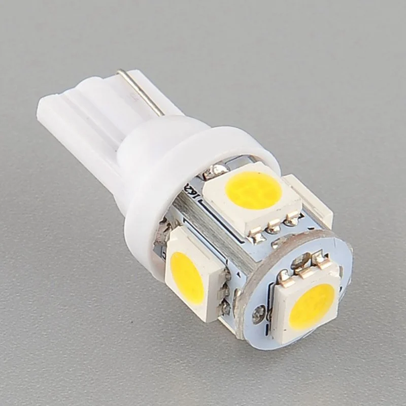 4 шт. Авто T10 5SMD 5050 Автомобильная светодиодная подсветка W5W 192 168 194 5050 SMD белая лампа ксеноновая светодиодный лампочка