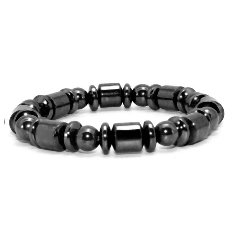 Черный магнит шармы браслеты для женщин браслет мужской Обесцвечивающий камень турмалин магнитные браслеты потеря веса человек забота о здоровье - Окраска металла: sbz-c1b1