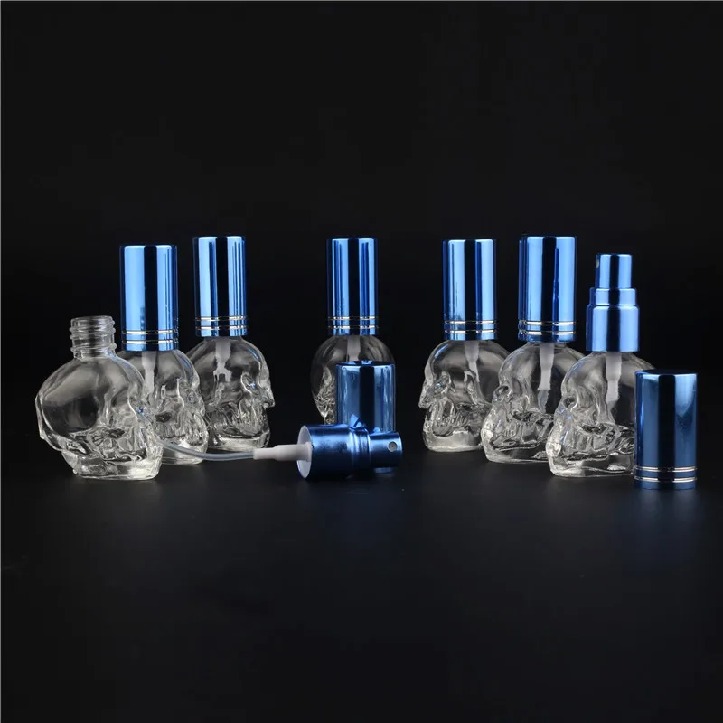 1 шт., 8 мл, 10 цветов, мини, для путешествий, уникальная личность, форма черепа, пустая стеклянная бутылка для духов, небольшой образец, портативные Бутылочки для парфюма