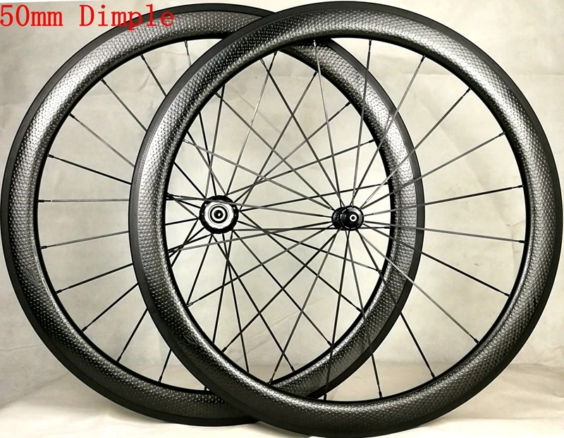 

special brake surface, 50mm dimple wheelset clincher tubeless carbon wheel with logo