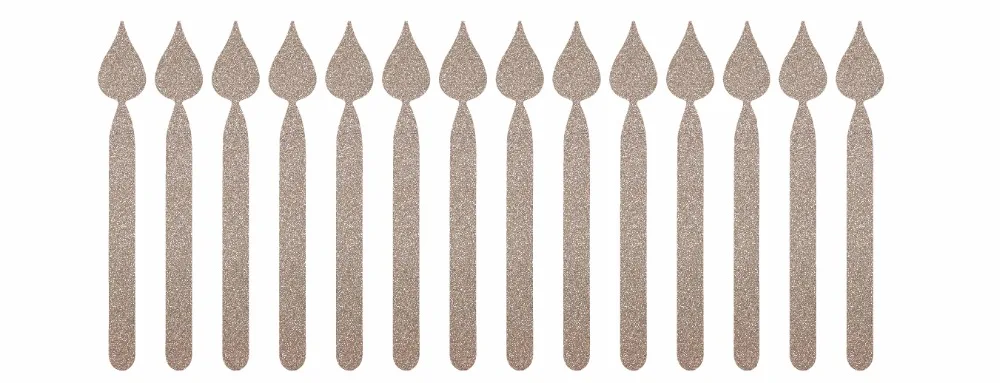 

1x8cm birthday candle Rose gold glitter sparkly sticker label
