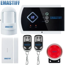 Voice prompt Wireless/Wired SMS GSM Alarm System Home auto security Systems with PIR/Door Alarm Sensor APP control device kit