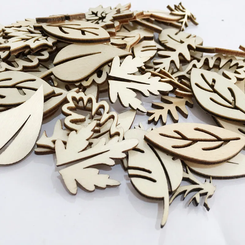50 шт. деревянные бытовые лист формы Декор DIY ручной работы ломтик карты