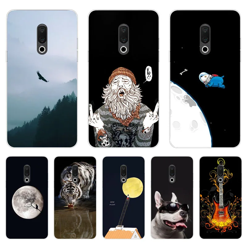 Чехол для meizu 16x силиконовый чехол с рисунком мягкая задняя крышка из ТПУ телефона