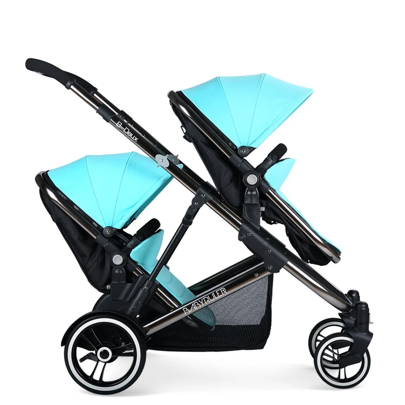 Babyruler Детские коляски для близнецов 2 в 1 carrinho poussette double jumeaux двойная коляска kinderwagen