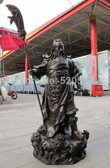 

free Huge Chinese Classic Excellent Bronze Clouds Dragon Guan Gong Mars statuary fast