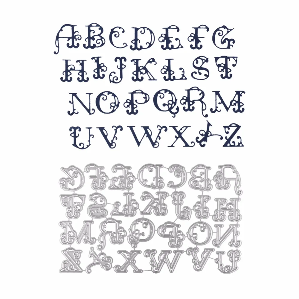 

Adv-one Swirl 26 Capital Alphabet Letter Embossing Scrapbooking Decorative Steel Craft Cutting Dies Create Stamps Card Stencil