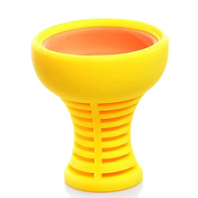 Силиконовая кальянная чаша керамика красный грязи Hookh чаша для кальяна для арабский кальян интимные аксессуары кальяна Cachimba - Цвет: Цвет: желтый