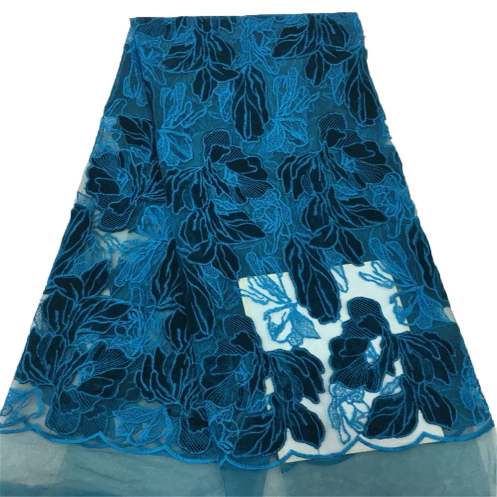 

Nigerian Embroidery mesh tulle lace fabric 5 yards flower pattern African lace fabrics HX377-1