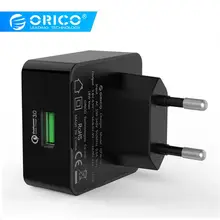 ORICO 1 порт QC3.0 USB быстрое зарядное устройство настенное зарядное устройство с 1 м бесплатно Micro USB кабель EU/US/UK Тип Plug-черный(QTW-1U