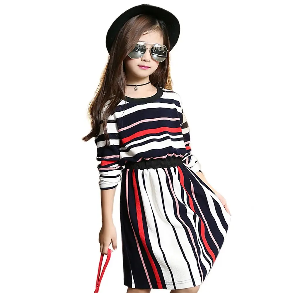 

Tribros 2017 Spring Summer Fashion Baby Girls Clothes Striped Infant Party Costume For Kids Children's Clothing Princess Dresses