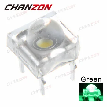 100pcs 5mm Square LED Piranha Green 3V Water Clear Round Super Flux LED Light Emitting Diode Lamp Through Hole Transparent Bulb